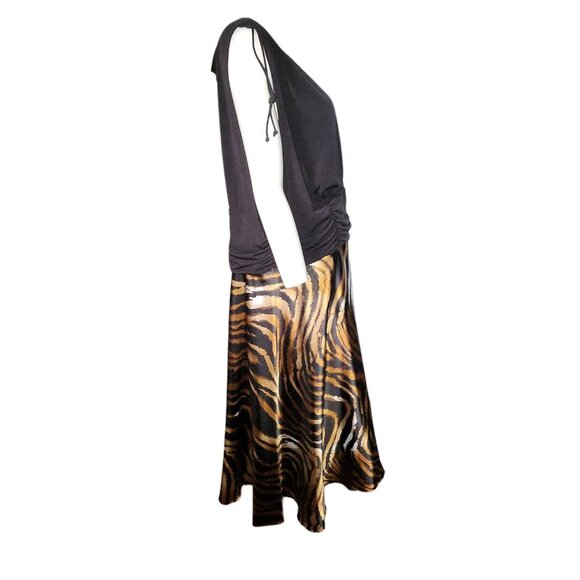 Connected Apparel Dress Womens Plus Size 24W Black Brown Animal Print Pullover - Picture 4 of 7